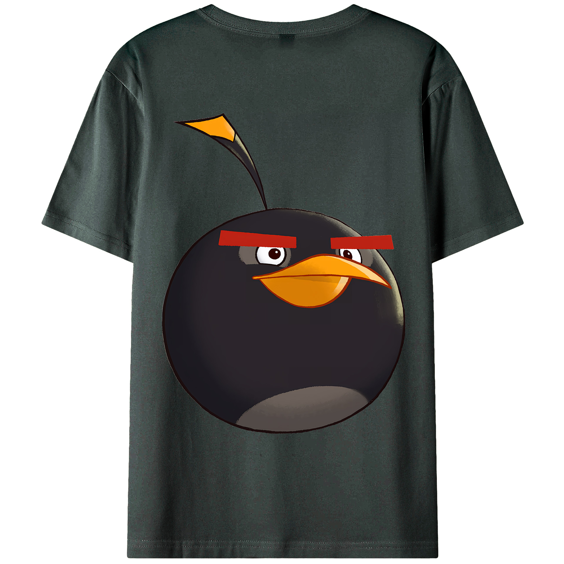 （画像用） Angry Birds アングリーバード 綿100％ メンズ半袖Tシャツ（バックプリント） 通気性
